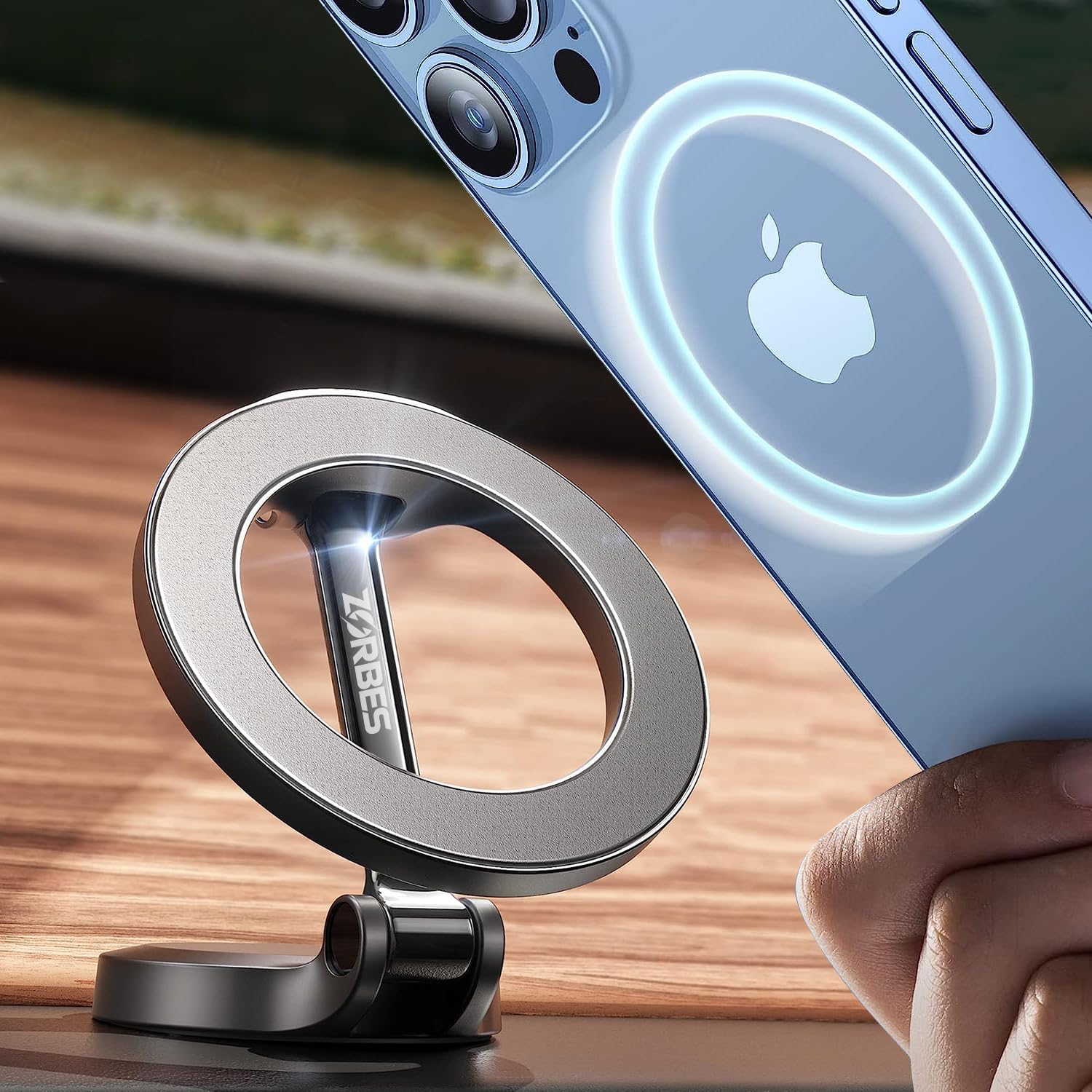 Serplex Mag-Safe Car Phone Mount & Stand, 360° Rotatable Magnetic Holder for iPhone 15/14/13/12 - Strong Magnet, Hands-Free GPS, Zinc Alloy Design, Easy Self-Adhesive Installation for Office Kitchen Bedroom Serplex Mag-Safe Car Phone Mount & Stand, 360° Rotatable Magnetic Holder for iPhone 15/14/13/12 - Strong Magnet, Hands-Free GPS, Zinc Alloy Design, Easy Self-Adhesive Installation for Office Kitchen Bedroom